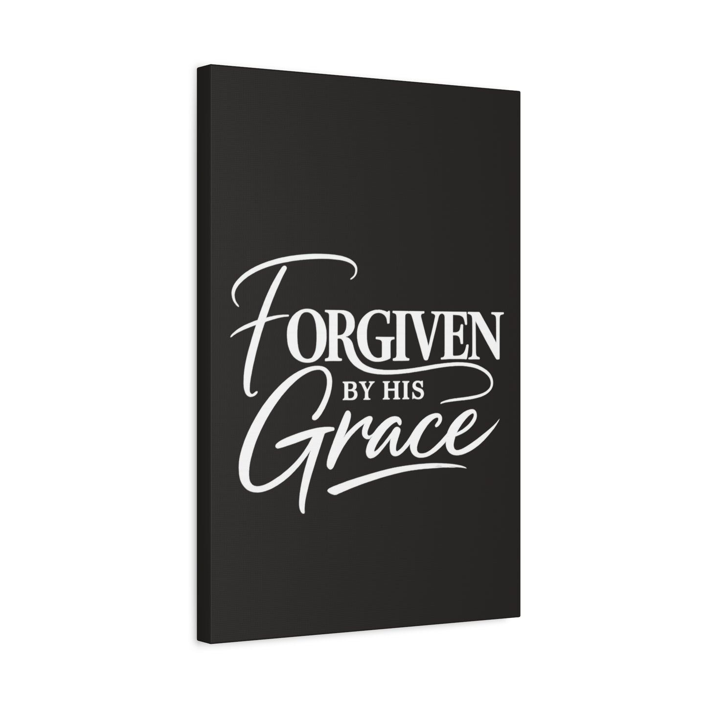 Title Forgiven by His Grace | Christian Wall Art | Modern Bible Verse Canvas | Faith-Based Home Decor