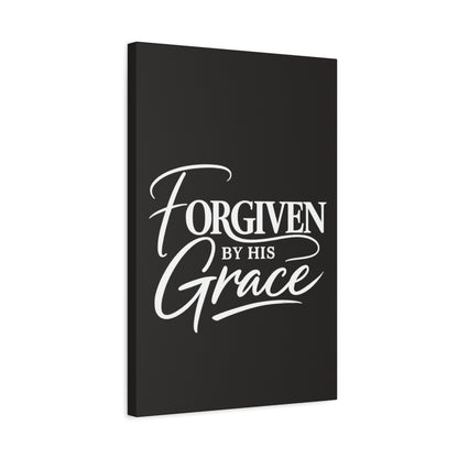 Title Forgiven by His Grace | Christian Wall Art | Modern Bible Verse Canvas | Faith-Based Home Decor