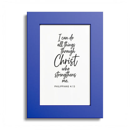 I Can Do All Things Through Christ Who Strengthens Me – Philippians 4:13 | Christian Wall Art | 5x7 Framed Bible Verse | Inspirational Scripture Decor