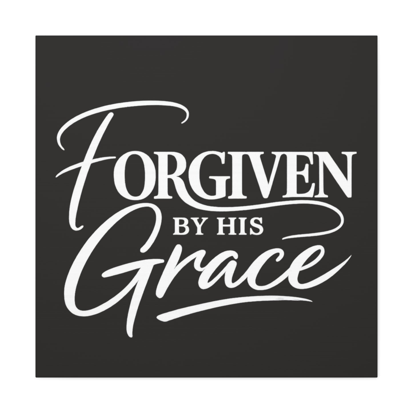 Title Forgiven by His Grace | Christian Wall Art | Modern Bible Verse Canvas | Faith-Based Home Decor