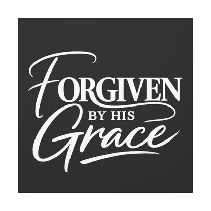 Title Forgiven by His Grace | Christian Wall Art | Modern Bible Verse Canvas | Faith-Based Home Decor