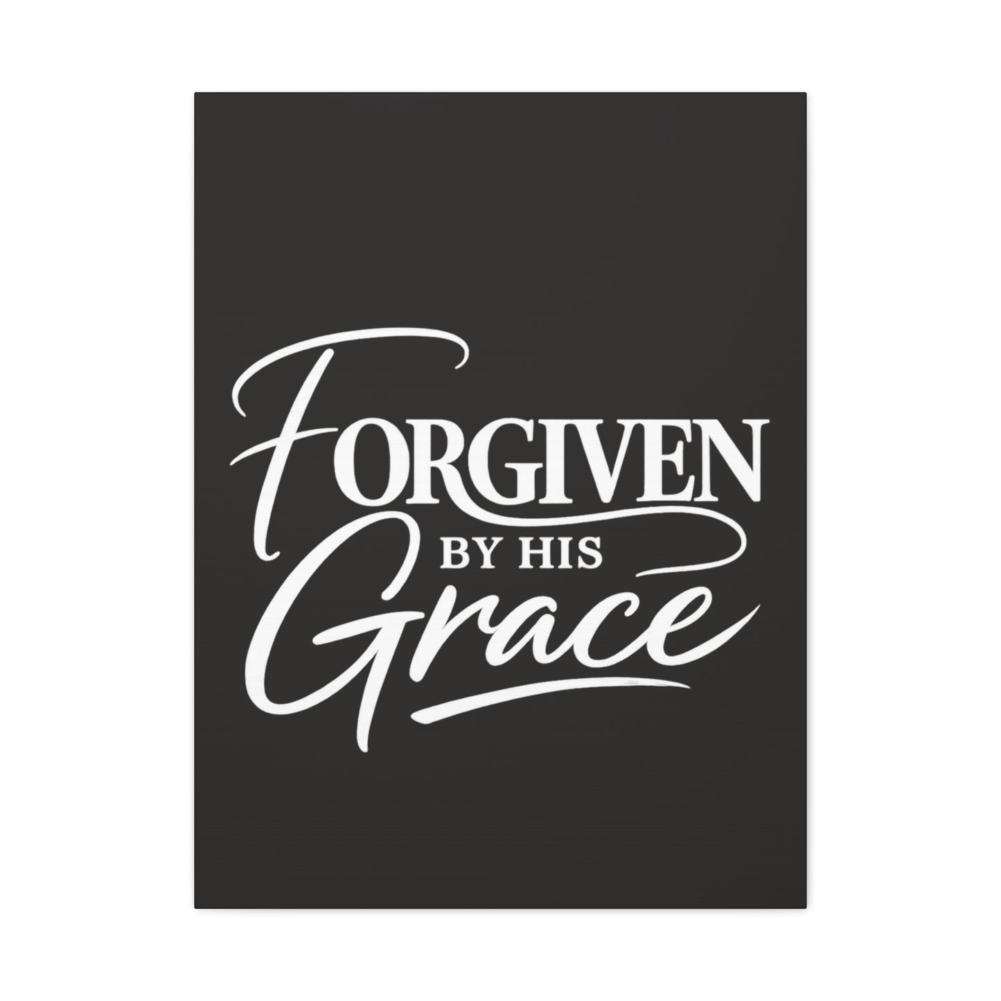 Title Forgiven by His Grace | Christian Wall Art | Modern Bible Verse Canvas | Faith-Based Home Decor