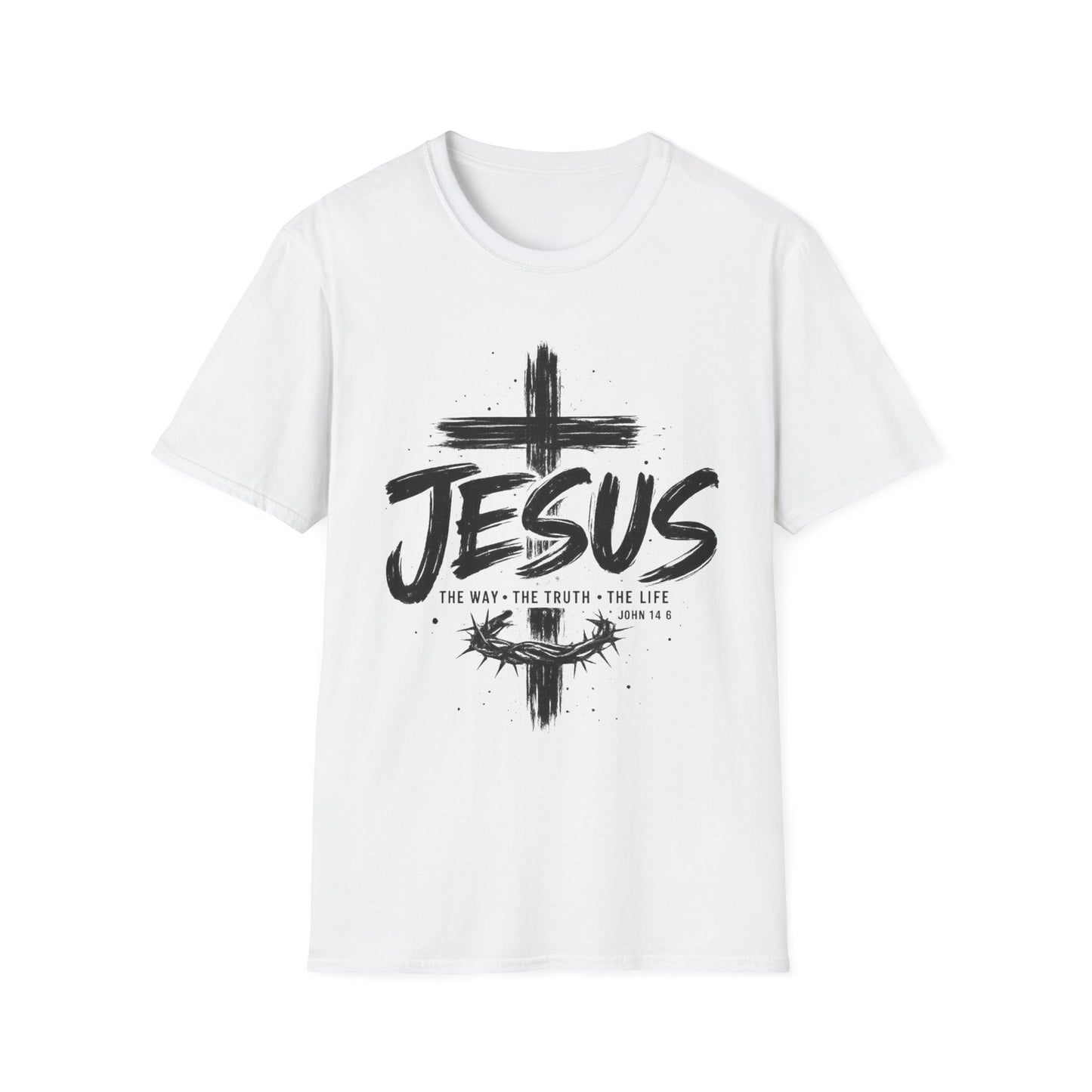 Jesus Cross T-Shirt | The Way The Truth The Life | John 14:6 Christian Graphic Tee | Faith-Based Unisex Shirt | Inspirational Gift for Men & Women