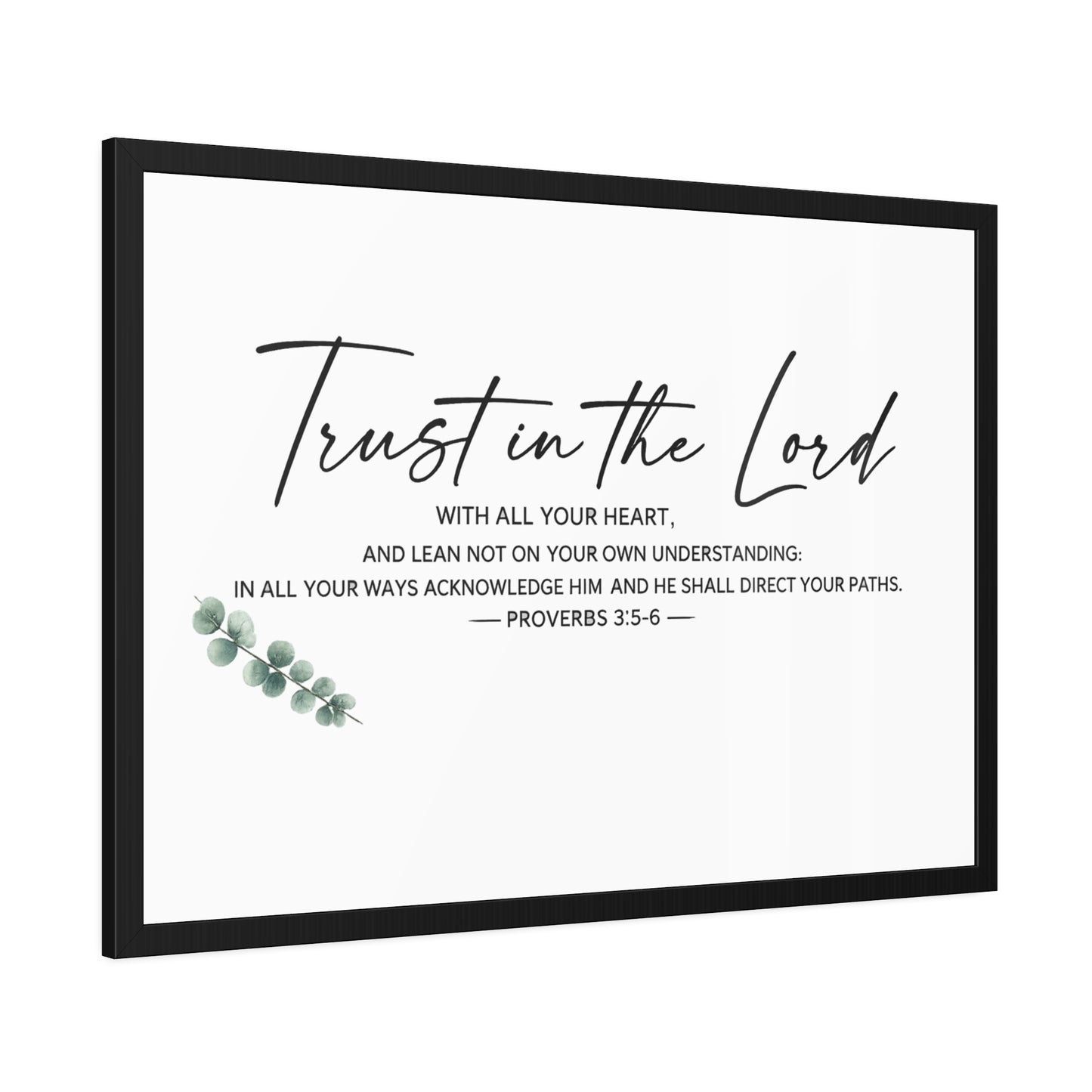 Trust in the Lord Bible Verse Wall Art | Proverbs 3:5–6 Christian Scripture Print | Minimalist Faith Home Decor | Christian Gift