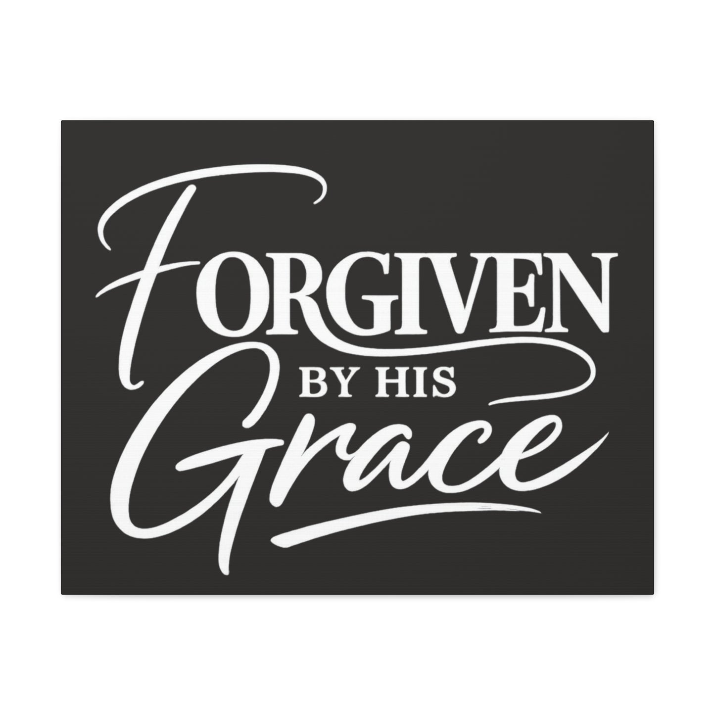 Title Forgiven by His Grace | Christian Wall Art | Modern Bible Verse Canvas | Faith-Based Home Decor