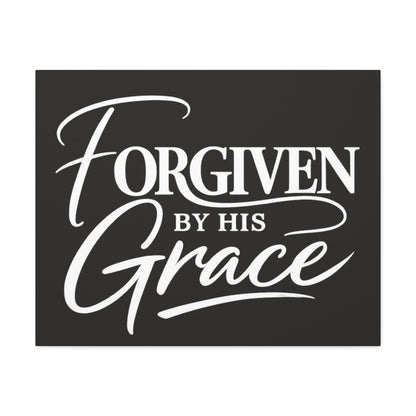 Title Forgiven by His Grace | Christian Wall Art | Modern Bible Verse Canvas | Faith-Based Home Decor