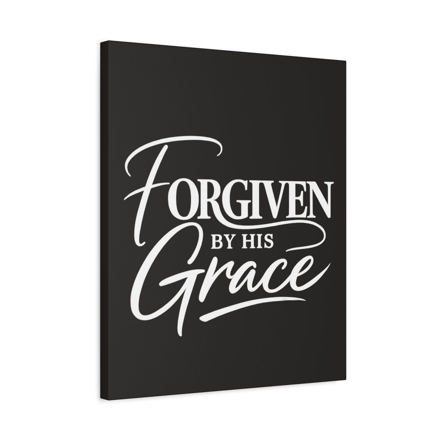 Title Forgiven by His Grace | Christian Wall Art | Modern Bible Verse Canvas | Faith-Based Home Decor
