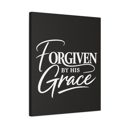 Title Forgiven by His Grace | Christian Wall Art | Modern Bible Verse Canvas | Faith-Based Home Decor