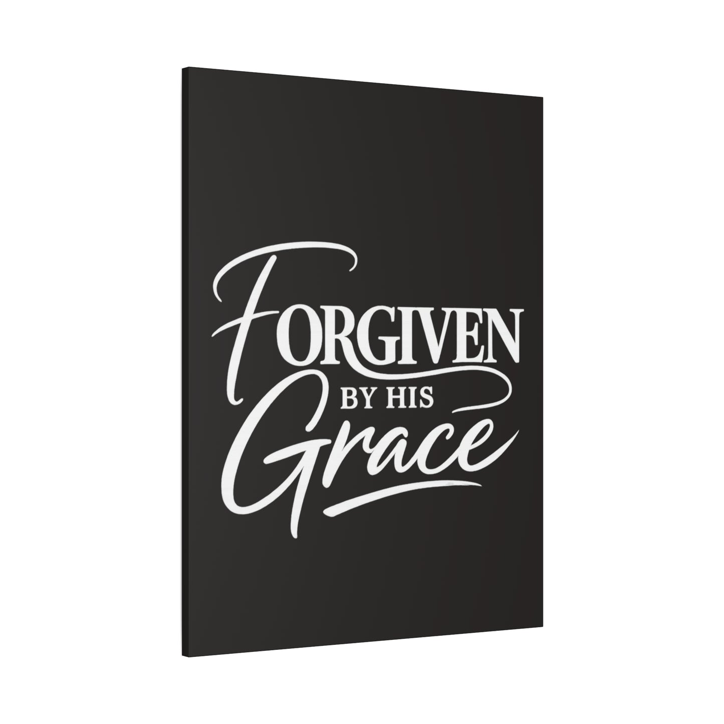 Title Forgiven by His Grace | Christian Wall Art | Modern Bible Verse Canvas | Faith-Based Home Decor