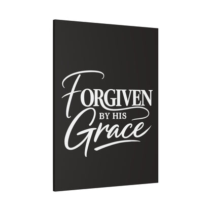 Title Forgiven by His Grace | Christian Wall Art | Modern Bible Verse Canvas | Faith-Based Home Decor