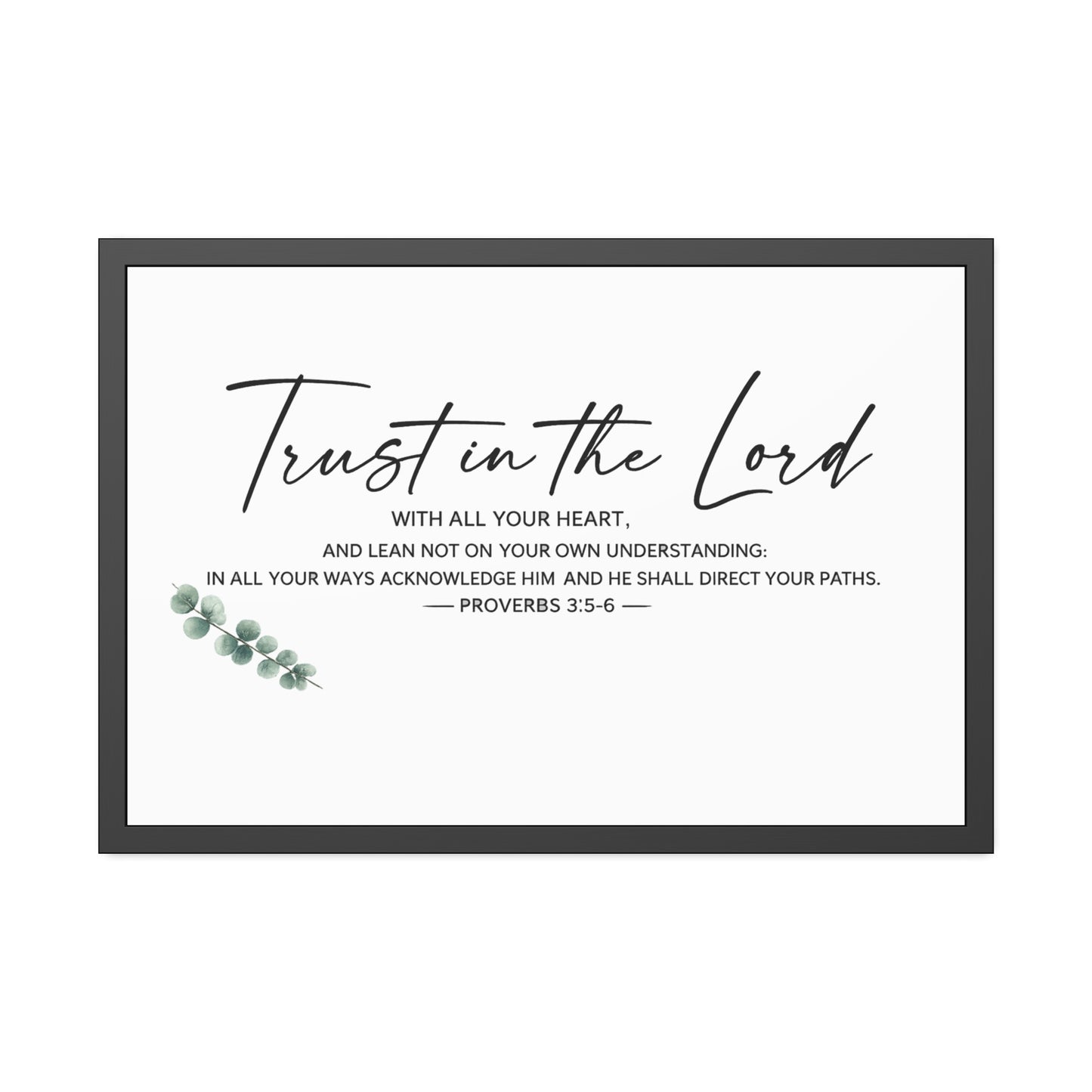 Trust in the Lord Bible Verse Wall Art | Proverbs 3:5–6 Christian Scripture Print | Minimalist Faith Home Decor | Christian Gift