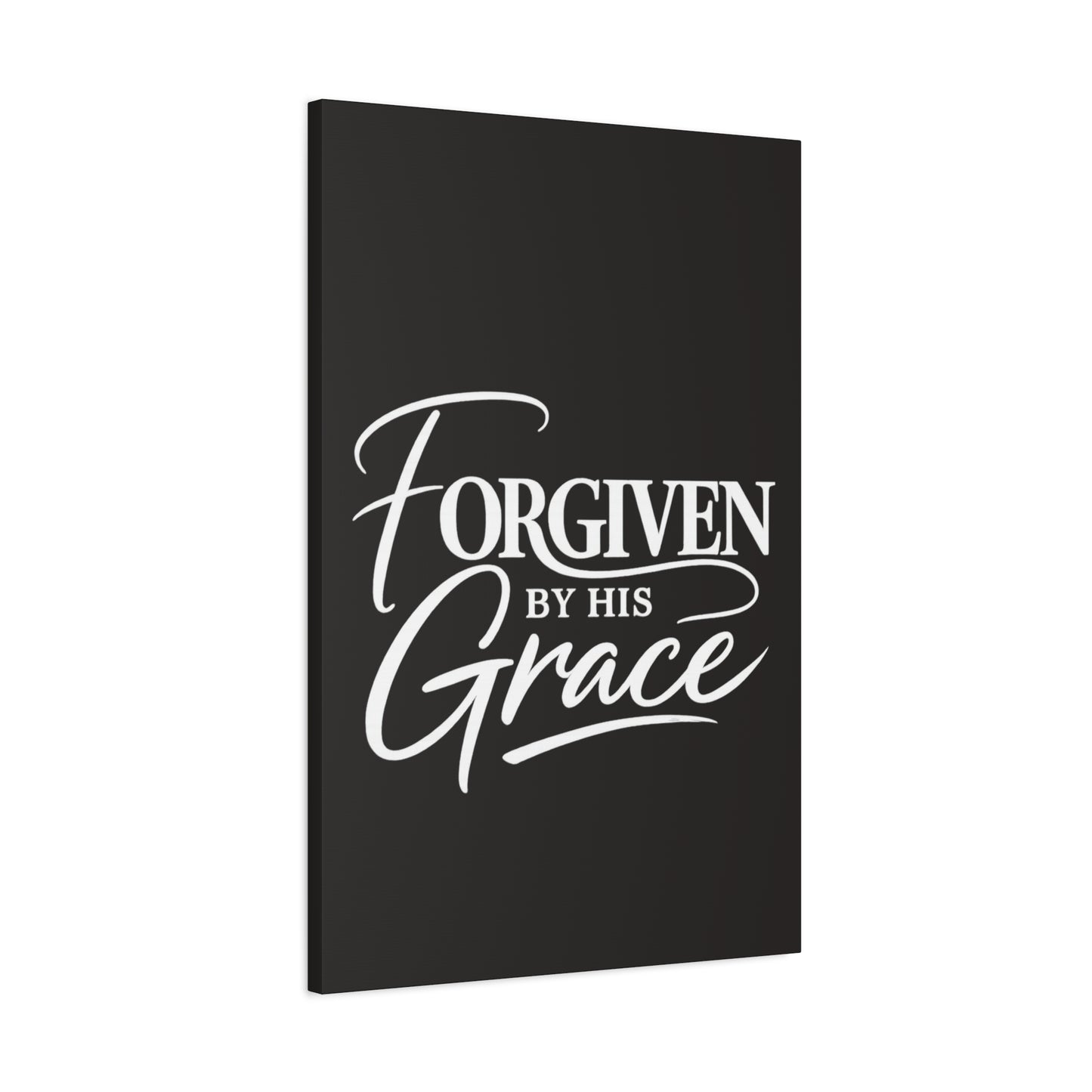 Title Forgiven by His Grace | Christian Wall Art | Modern Bible Verse Canvas | Faith-Based Home Decor