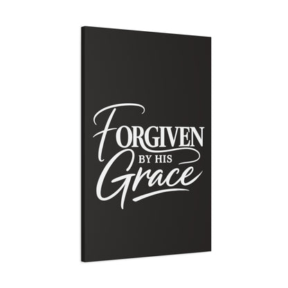Title Forgiven by His Grace | Christian Wall Art | Modern Bible Verse Canvas | Faith-Based Home Decor