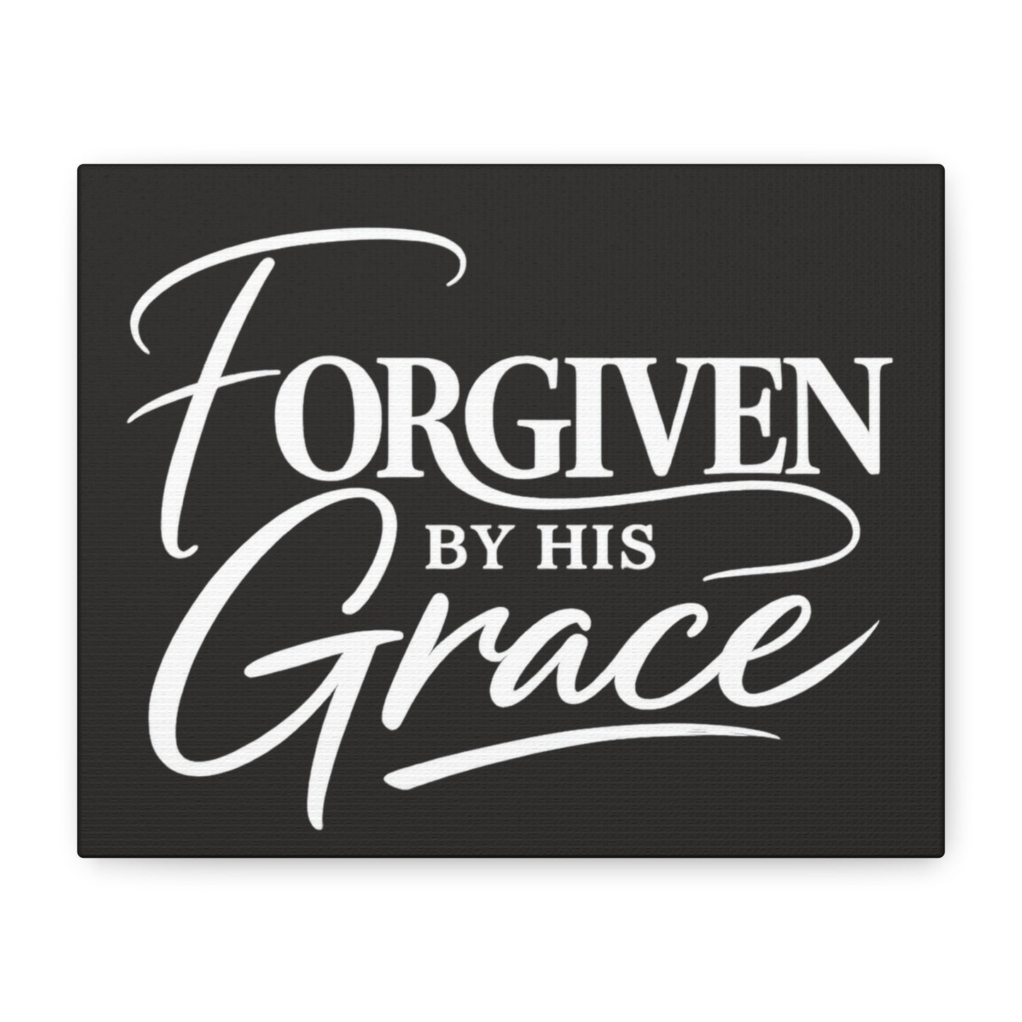 Title Forgiven by His Grace | Christian Wall Art | Modern Bible Verse Canvas | Faith-Based Home Decor
