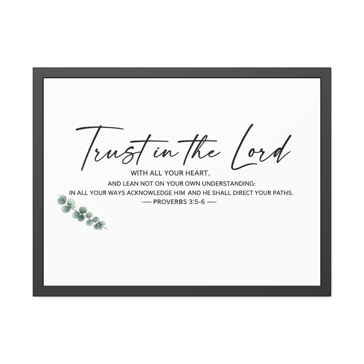 Trust in the Lord Bible Verse Wall Art | Proverbs 3:5–6 Christian Scripture Print | Minimalist Faith Home Decor | Christian Gift