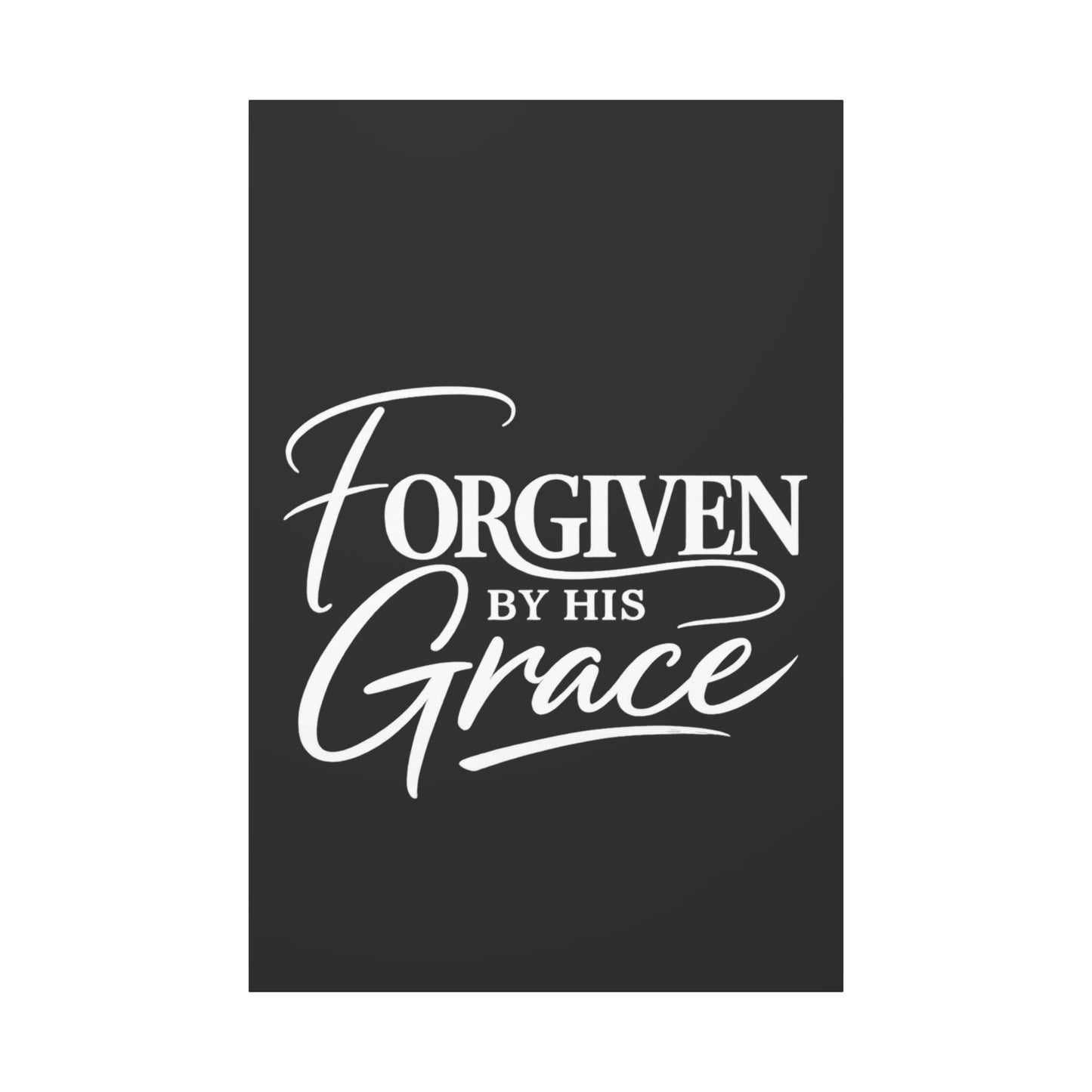 Title Forgiven by His Grace | Christian Wall Art | Modern Bible Verse Canvas | Faith-Based Home Decor