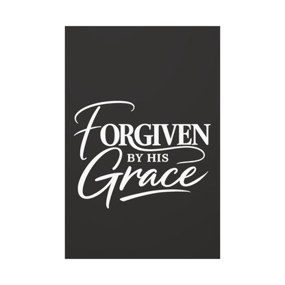 Title Forgiven by His Grace | Christian Wall Art | Modern Bible Verse Canvas | Faith-Based Home Decor