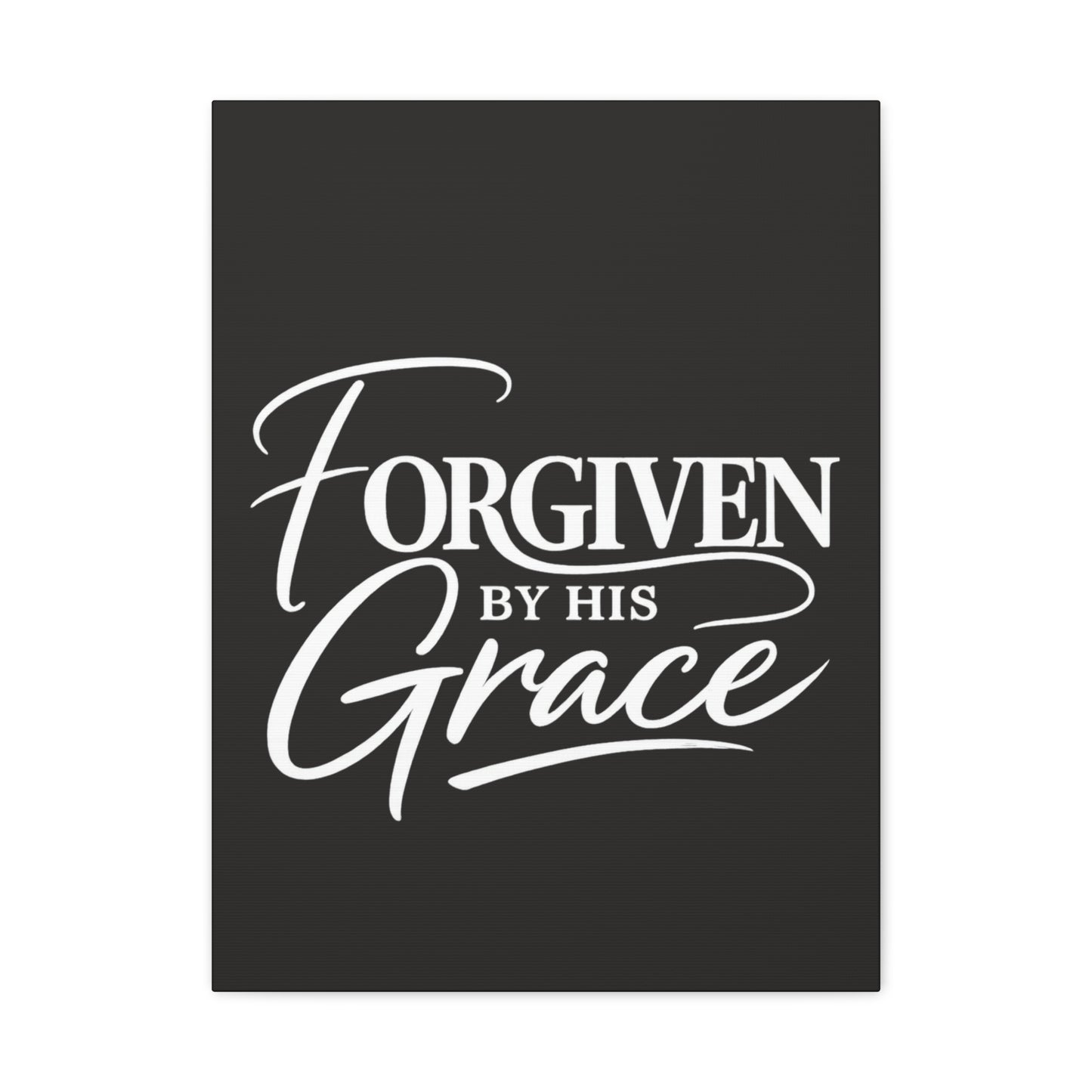Title Forgiven by His Grace | Christian Wall Art | Modern Bible Verse Canvas | Faith-Based Home Decor