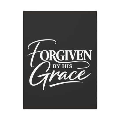Title Forgiven by His Grace | Christian Wall Art | Modern Bible Verse Canvas | Faith-Based Home Decor
