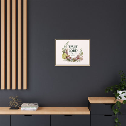 Trust in the Lord with All Your Heart | Proverbs 3:5–6 Christian Framed Canvas Wall Art | Modern Farmhouse Floral Scripture Print | Faith Home Decor | Inspirational Christian Gift