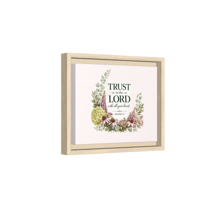 Trust in the Lord with All Your Heart | Proverbs 3:5–6 Christian Framed Canvas Wall Art | Modern Farmhouse Floral Scripture Print | Faith Home Decor | Inspirational Christian Gift