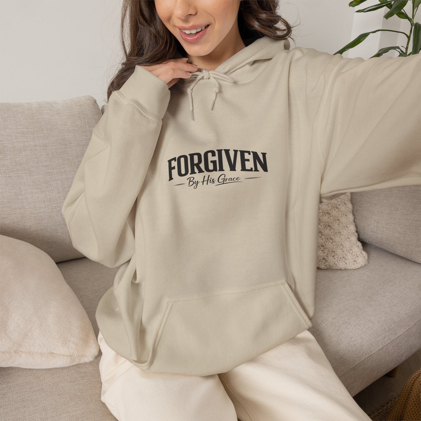 Forgiven By His Grace Hoodie – Inspirational Christian Faith Sweatshirt