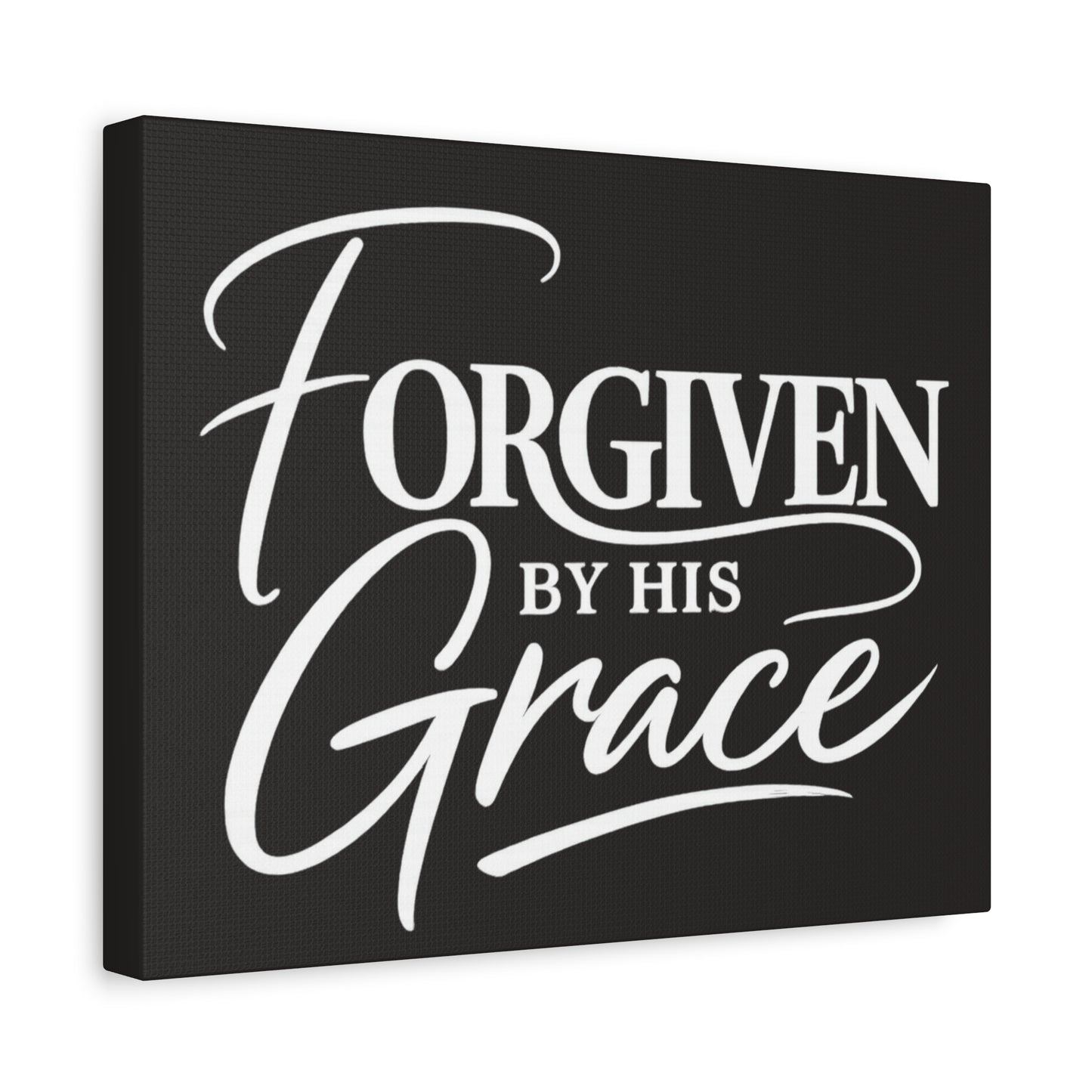 Title Forgiven by His Grace | Christian Wall Art | Modern Bible Verse Canvas | Faith-Based Home Decor