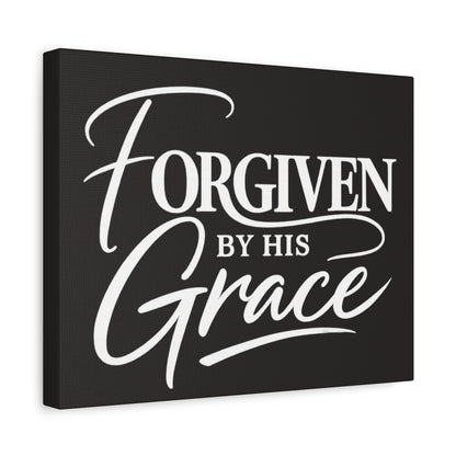Title Forgiven by His Grace | Christian Wall Art | Modern Bible Verse Canvas | Faith-Based Home Decor