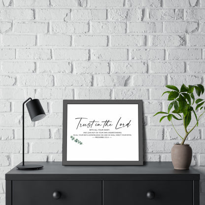 Trust in the Lord Bible Verse Wall Art | Proverbs 3:5–6 Christian Scripture Print | Minimalist Faith Home Decor | Christian Gift
