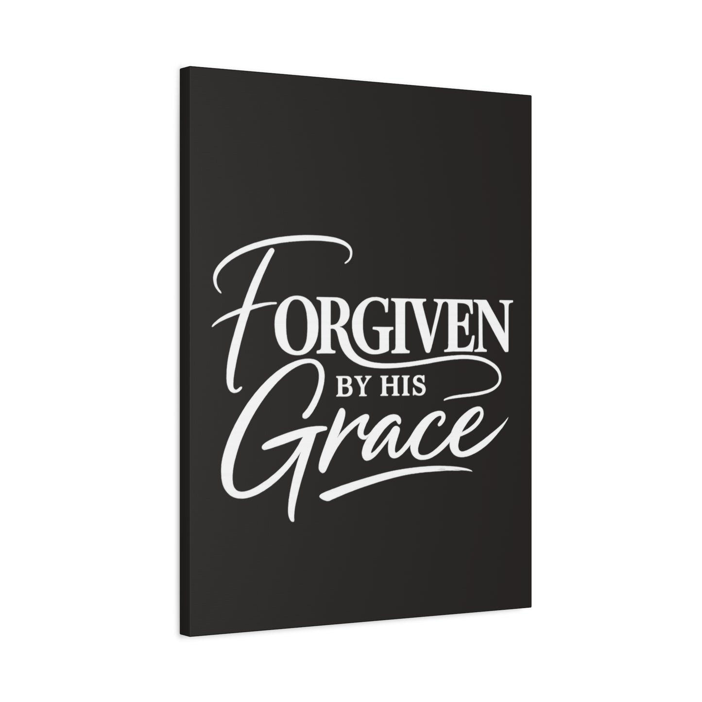 Title Forgiven by His Grace | Christian Wall Art | Modern Bible Verse Canvas | Faith-Based Home Decor