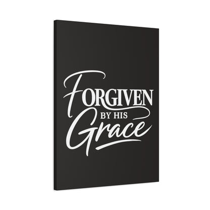 Title Forgiven by His Grace | Christian Wall Art | Modern Bible Verse Canvas | Faith-Based Home Decor