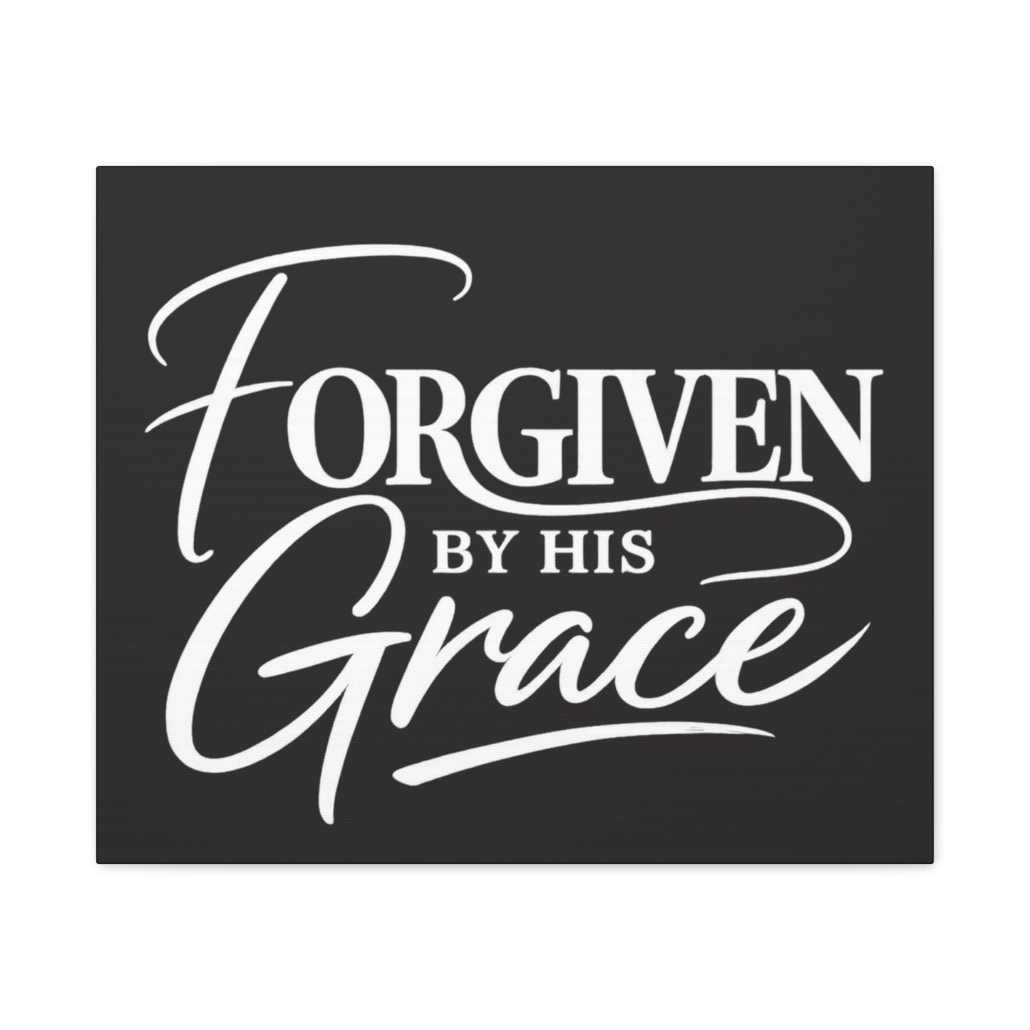 Title Forgiven by His Grace | Christian Wall Art | Modern Bible Verse Canvas | Faith-Based Home Decor