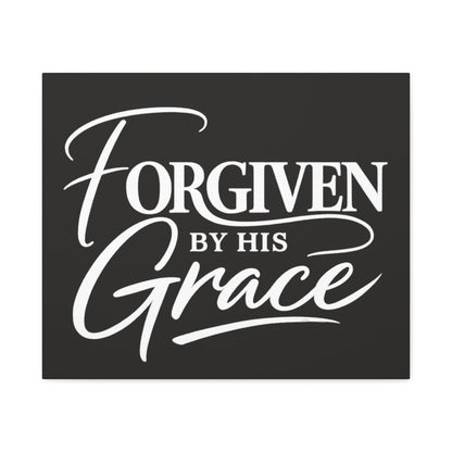 Title Forgiven by His Grace | Christian Wall Art | Modern Bible Verse Canvas | Faith-Based Home Decor