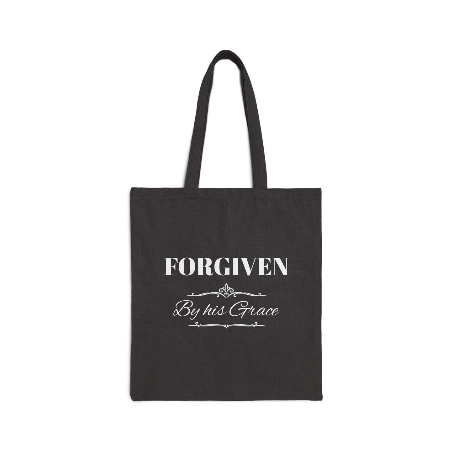 Forgiven Cotton Tote Bag — Inspirational Scripture Canvas Market Tote