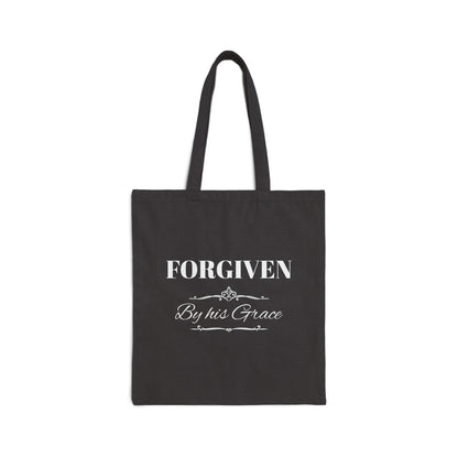 Forgiven Cotton Tote Bag — Inspirational Scripture Canvas Market Tote