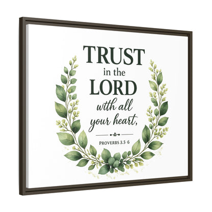 Framed Canvas Print — “Trust in the Lord with All Your Heart” Bible Verse Wall Art