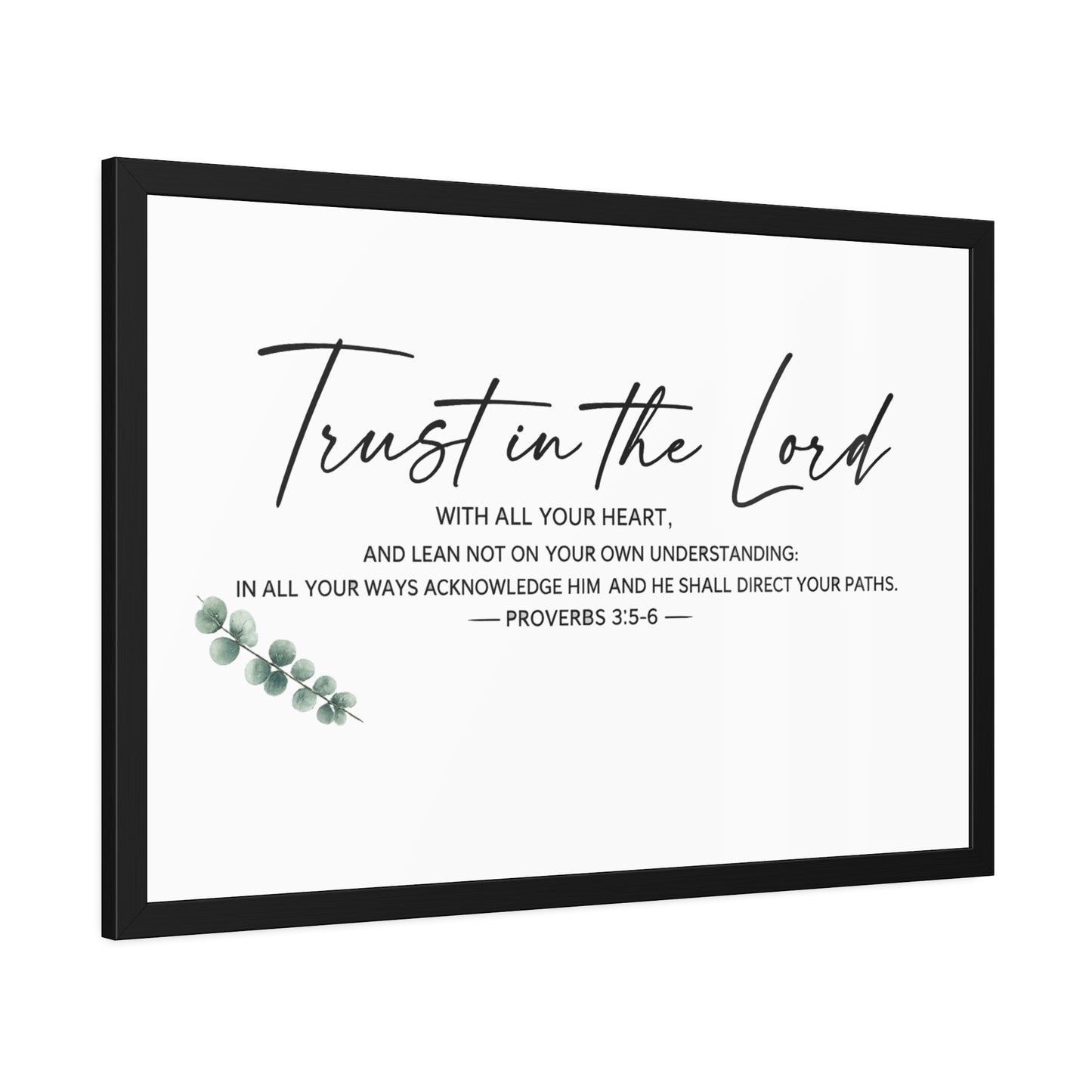 Trust in the Lord Bible Verse Wall Art | Proverbs 3:5–6 Christian Scripture Print | Minimalist Faith Home Decor | Christian Gift