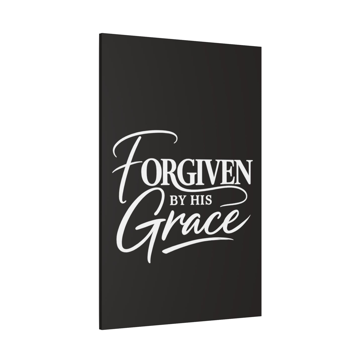 Title Forgiven by His Grace | Christian Wall Art | Modern Bible Verse Canvas | Faith-Based Home Decor