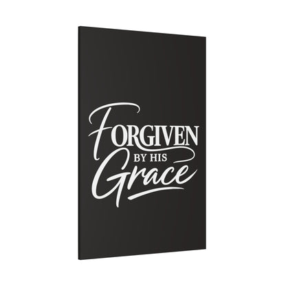 Title Forgiven by His Grace | Christian Wall Art | Modern Bible Verse Canvas | Faith-Based Home Decor