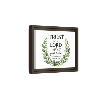 Framed Canvas Print — “Trust in the Lord with All Your Heart” Bible Verse Wall Art
