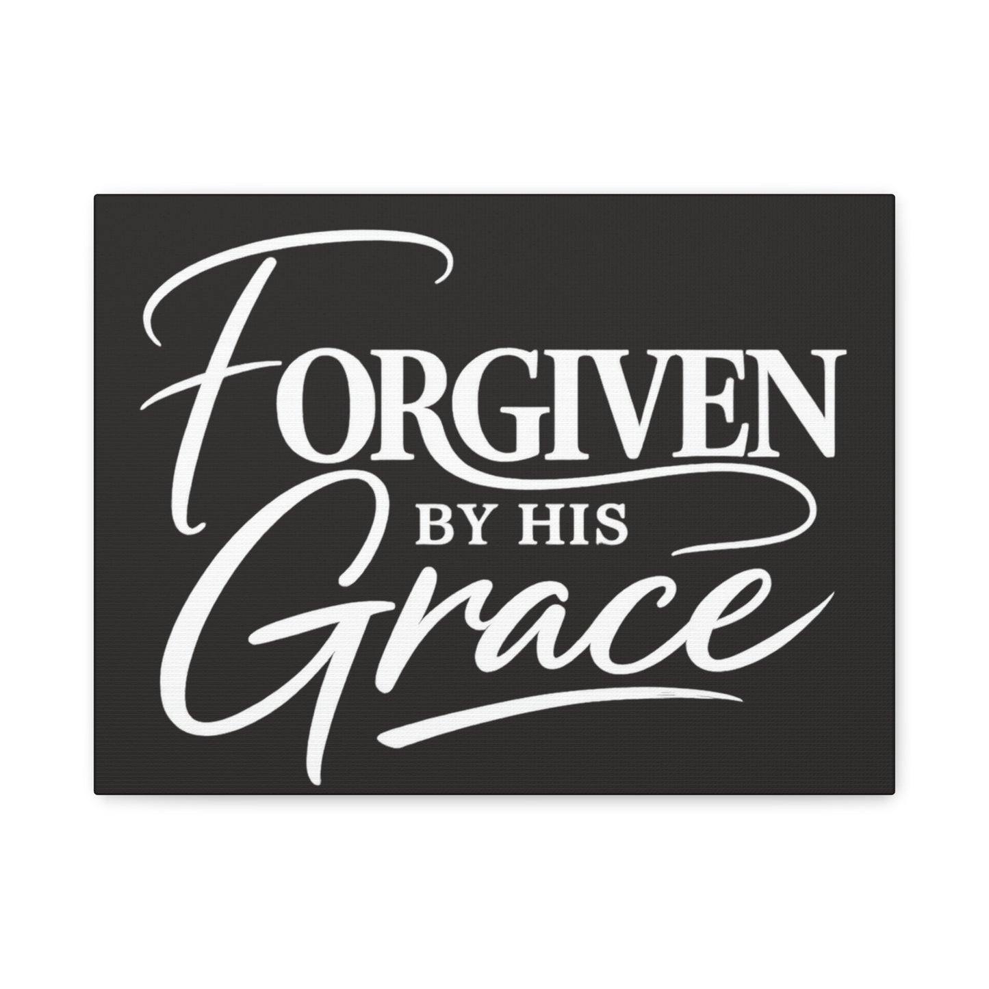 Title Forgiven by His Grace | Christian Wall Art | Modern Bible Verse Canvas | Faith-Based Home Decor