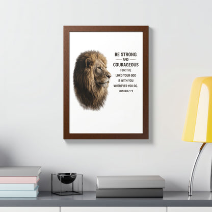 Be Strong & Courageous Lion Wall Art | Joshua 1:9 Christian Printable | Bible Verse Wall Decor | 5x7 Faith Print
