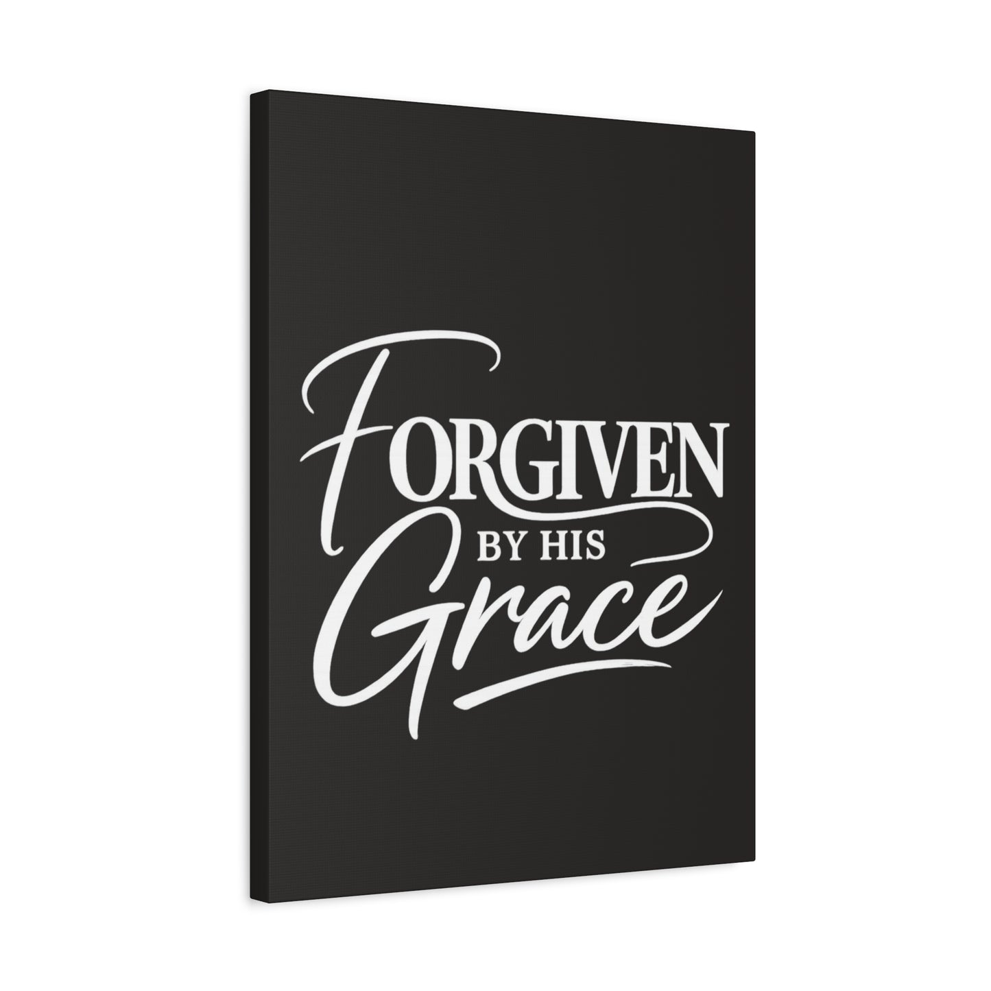 Title Forgiven by His Grace | Christian Wall Art | Modern Bible Verse Canvas | Faith-Based Home Decor