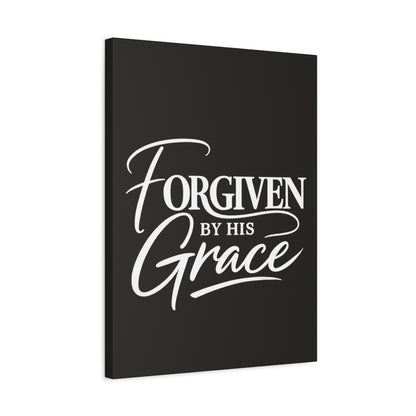Title Forgiven by His Grace | Christian Wall Art | Modern Bible Verse Canvas | Faith-Based Home Decor