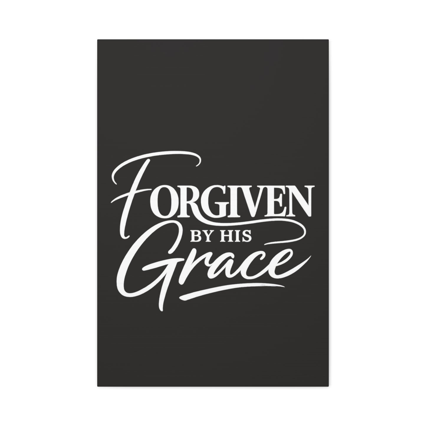 Title Forgiven by His Grace | Christian Wall Art | Modern Bible Verse Canvas | Faith-Based Home Decor