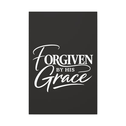 Title Forgiven by His Grace | Christian Wall Art | Modern Bible Verse Canvas | Faith-Based Home Decor