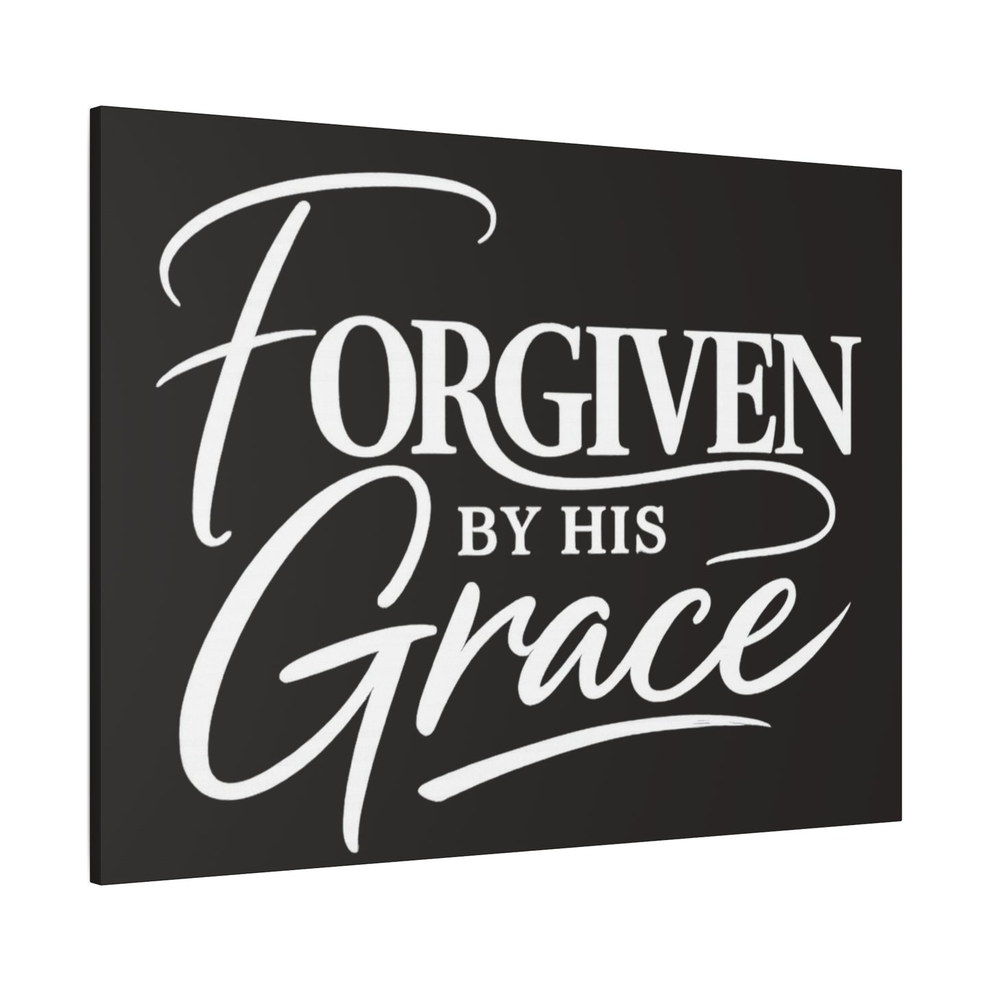 Title Forgiven by His Grace | Christian Wall Art | Modern Bible Verse Canvas | Faith-Based Home Decor