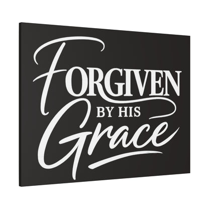 Title Forgiven by His Grace | Christian Wall Art | Modern Bible Verse Canvas | Faith-Based Home Decor