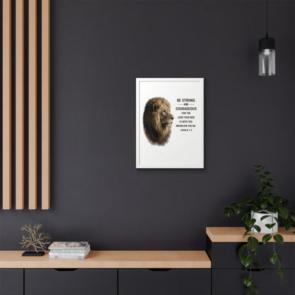 Be Strong & Courageous Lion Wall Art | Joshua 1:9 Christian Printable | Bible Verse Wall Decor | 5x7 Faith Print