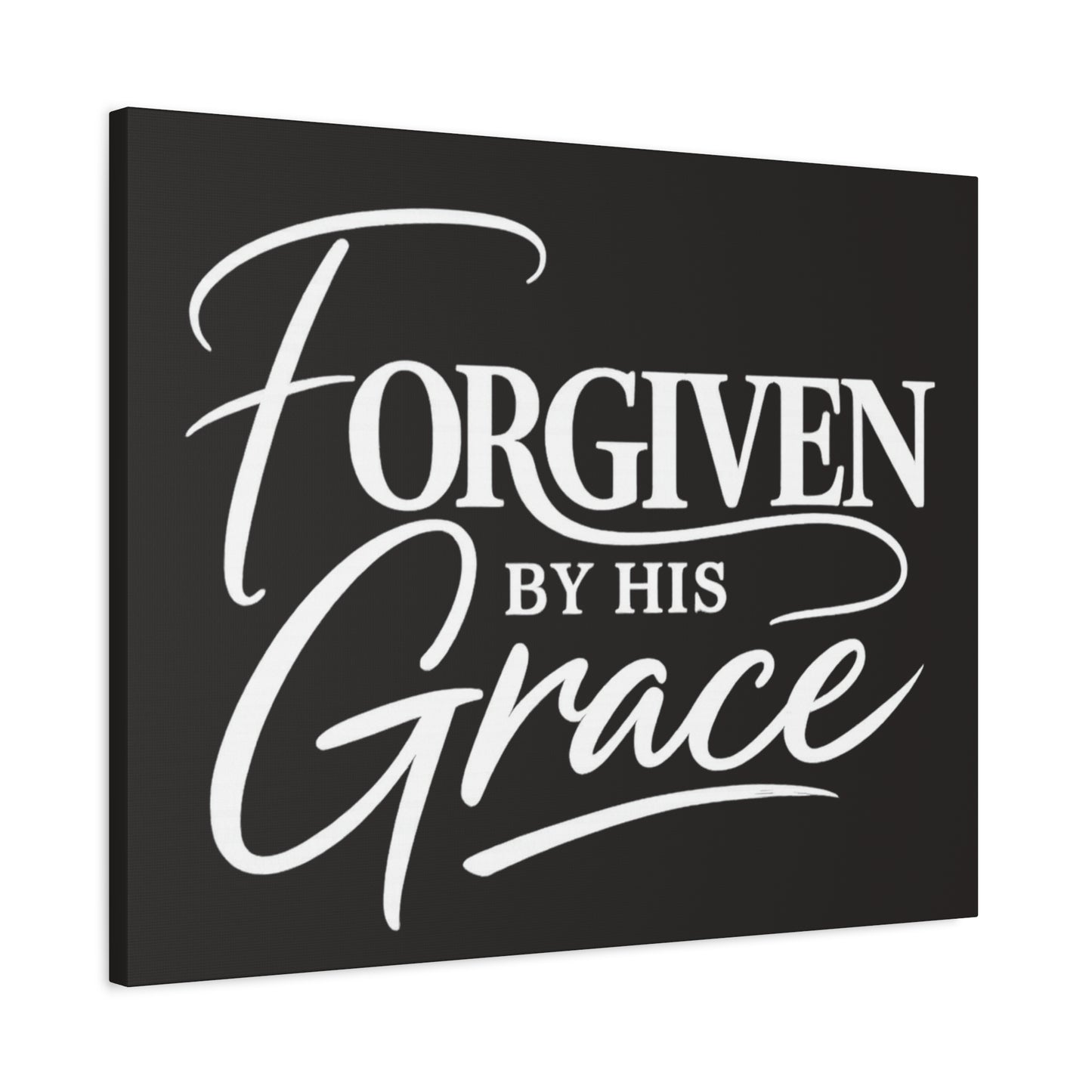 Title Forgiven by His Grace | Christian Wall Art | Modern Bible Verse Canvas | Faith-Based Home Decor